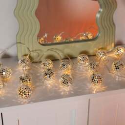 ValueLights 20 Mini LED Disco Ball String Light - Size: 5 x 280 x 5cm - Silver - Wilko - thumbnail 1