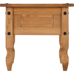 Seconique Corona Single Drawer Distressed Waxed Pine Lamp Table - Size: 58 x 58 x 54cm - Brown - Wilko - thumbnail 6