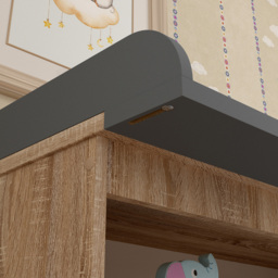 Shefa 1150 Single Door 2 Drawer Single Shelf Cremona Oak and Graphite Kids Changing Unit - Size: 89 x 111 x 75cm - Cremona Oak - Graphite - Wilko - thumbnail 4