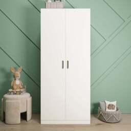 Seconique Dakota 2 Door White Wardrobe - Size: 175 x 75 x 48cm - Wilko - thumbnail 1
