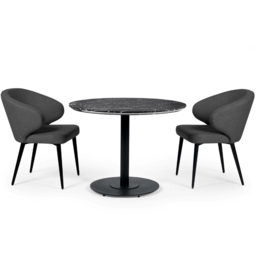 Julian Bowen Marcus Set of 2 Mid Grey Fabric Dining Chair - Wilko - thumbnail 4
