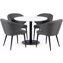 Julian Bowen Marcus Set of 2 Mid Grey Fabric Dining Chair - Wilko - thumbnail 5