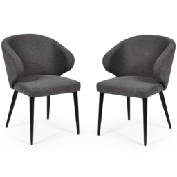 Julian Bowen Marcus Set of 2 Mid Grey Fabric Dining Chair - Wilko - thumbnail 3