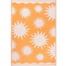 Furn Yellow Summer Solstice Sun Pattern Reversible Rug 120 x 180cm - Wilko