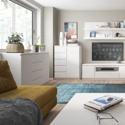 Florence Fribo 3 Door White Sideboard - Size: 40 x 135 x 92cm - Wilko - thumbnail 5