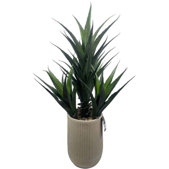 Leaf Agave Tropical Display Artificial Plant in Pot 4ft - Size: 110 x 70 x 70cm - Pink - Wilko - image 1