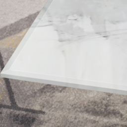 Furniturebox Tavalo White Marble Effect Glass Coffee Table with Silver Legs - Size: 120 x 60 x 45cm - Wilko - thumbnail 4