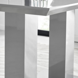 Furniturebox Molini Fortana 6 Seater Dining Set Grey Gloss White and Chrome - Wilko - thumbnail 7