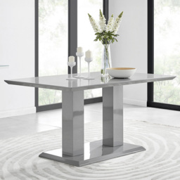 Furniturebox Molini Fortana 6 Seater Dining Set Grey Gloss White and Chrome - Wilko - thumbnail 3