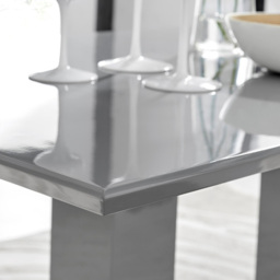 Furniturebox Molini Fortana 6 Seater Dining Set Grey Gloss White and Chrome - Wilko - thumbnail 6