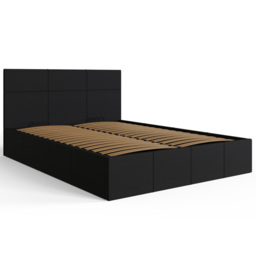 GFW King Size Black Faux Leather Side Lift Ottoman Bed with Bonnell Mattress - Wilko - thumbnail 4
