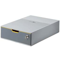 Durable Varicolor Safe Yellow Lockable GDPR Desktop Storage Drawer A4+ - Size: 9.5 x 28 x 35.6cm - Multi - Wilko - thumbnail 3
