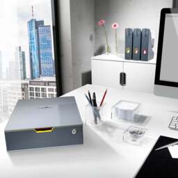 Durable Varicolor Safe Yellow Lockable GDPR Desktop Storage Drawer A4+ - Size: 9.5 x 28 x 35.6cm - Multi - Wilko - thumbnail 4