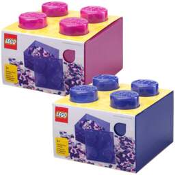 LEGO Set of 2 Storage Bricks - Size: 25 x 25 x 18cm - Multi - Wilko - thumbnail 1