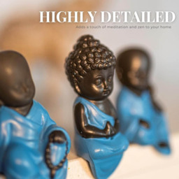 Marco Paul 4 Piece Resin Buddha Garden Ornament - Size: 30 x 20 x 10cm - Blue - Wilko - thumbnail 7