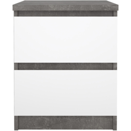 Florence Naia 2 Drawer Concrete and White High Gloss Bedside Table - Multi - Furniture To Go - Wilko - thumbnail 4