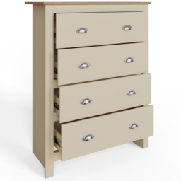 GFW Lancaster Cream 4 Piece Bedroom Furniture Set - Wilko - thumbnail 4