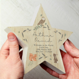 Personalised Memento Woodland Animal Star Ornament - Size: 1.9 x 1.9 x 0.3cm - Brown - Wilko - thumbnail 4