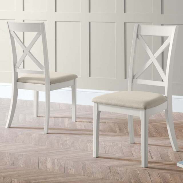 Julian Bowen Provence Set of 2 Ivory and Grey Dining Chair - Wilko - image 1