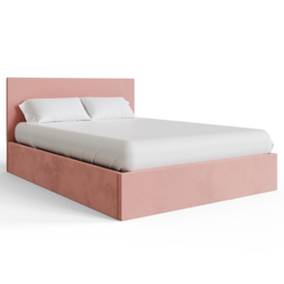 GFW Small Double Blush Pink Velvet End Lift Ottoman Bed - Wilko - thumbnail 4