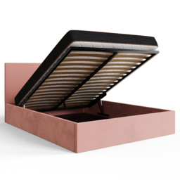 GFW Small Double Blush Pink Velvet End Lift Ottoman Bed - Wilko - thumbnail 7