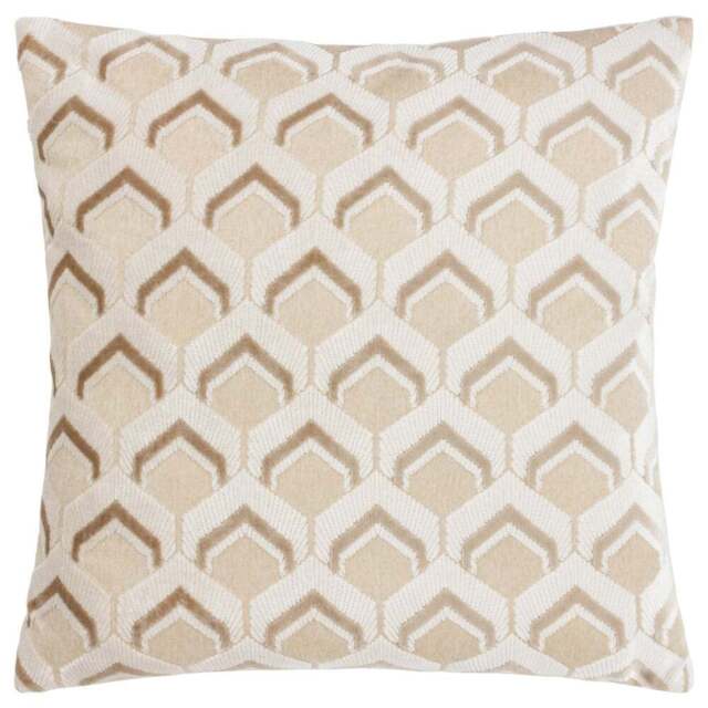 Paoletti Ledbury Warm Taupe Velvet Jacquard Cushion - Size: 45 x 45 cm - Multi - Wilko - image 1
