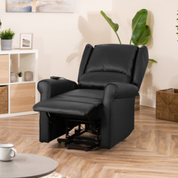 Artemis Home Corcoran Black Massage and Heat Electric Recliner Chair - Size: Single - Wilko - thumbnail 4