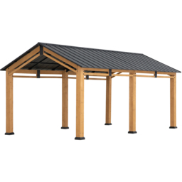 Sunjoy Diran 6.03 x 3.36m Anthracite Cedar Wood Gazebo - Size: 290 x 335.5 x 603cm - Black - Wilko - thumbnail 3