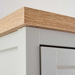 Home Source Avon 3 Door Light Grey with Oak Top Wardrobe - Wilko - thumbnail 6