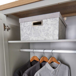 Home Source Avon 3 Door Light Grey with Oak Top Wardrobe - Wilko - thumbnail 4