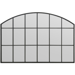 MirrorOutlet The Arcus Black Framed Arched Garden Wall Mirror 110 x 75cm - Size: 110 x 75 x 3cm - Wilko - thumbnail 1