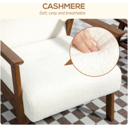 HOMCOM White Boucle Accent Armchair - Size: Single - Wilko - thumbnail 7
