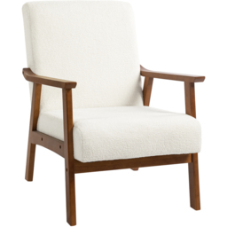 HOMCOM White Boucle Accent Armchair - Size: Single - Wilko - thumbnail 3