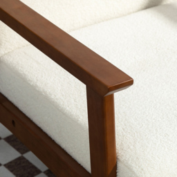 HOMCOM White Boucle Accent Armchair - Size: Single - Wilko - thumbnail 4