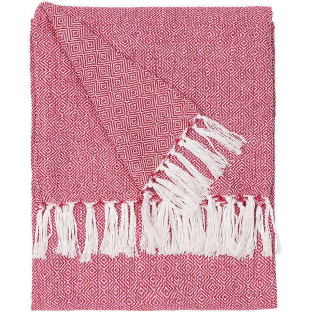 Furn Dessa Pink Geometric Woven Throw 130 x 180cm - Wilko - image 1