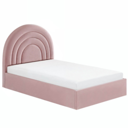 Flair Ava Small Double Pink Velvet Ottoman Bed - Wilko - thumbnail 4