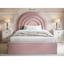 Flair Ava Small Double Pink Velvet Ottoman Bed - Wilko - thumbnail 6