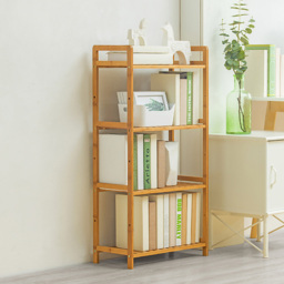 Living and Home 4 Shelf Natural Medium Bookshelf - Brown - Wilko - thumbnail 4