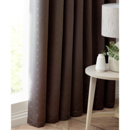 Alan Symonds Madison Chocolate Ring Top Curtain 229 x 274cm - Size: W 229 x D 274cm - Brown - Wilko - thumbnail 4