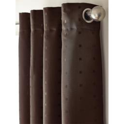 Alan Symonds Madison Chocolate Ring Top Curtain 229 x 274cm - Size: W 229 x D 274cm - Brown - Wilko - thumbnail 3