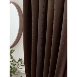 Alan Symonds Madison Chocolate Ring Top Curtain 229 x 274cm - Size: W 229 x D 274cm - Brown - Wilko - thumbnail 5