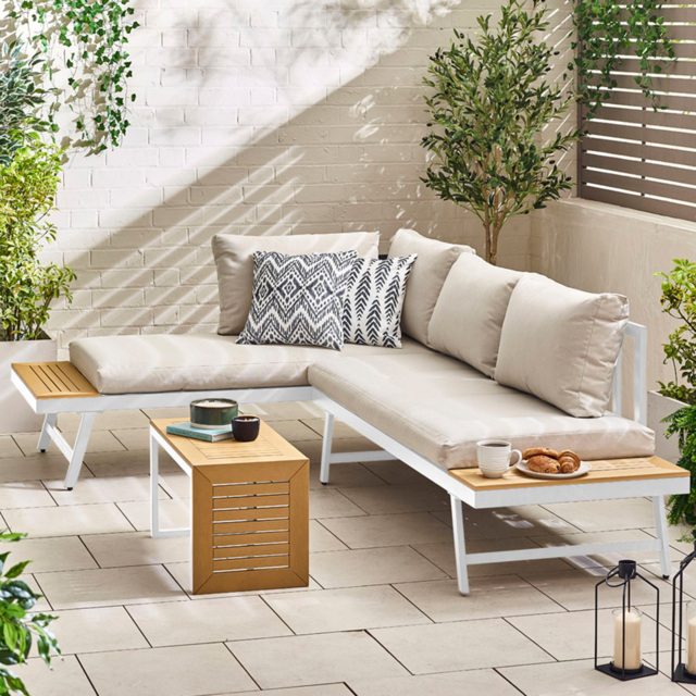 Furniturebox Cancun White Metal 2 Seater Outdoor Lounge Set - Wilko - image 1