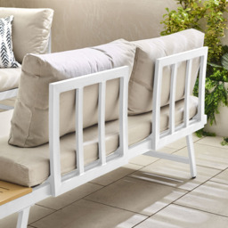 Furniturebox Cancun White Metal 2 Seater Outdoor Lounge Set - Wilko - thumbnail 4