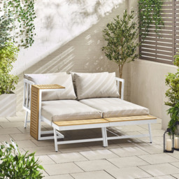 Furniturebox Cancun White Metal 2 Seater Outdoor Lounge Set - Wilko - thumbnail 7