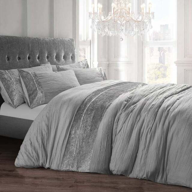 Velosso Diamante Single Silver Orleans Duvet Set - Grey - Wilko - image 1