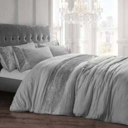 Velosso Diamante Single Silver Orleans Duvet Set - Grey - Wilko - thumbnail 1