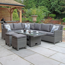 Royalcraft Paris 7 Seater Adjustable Corner Dining Set - Grey - Wilko - thumbnail 1
