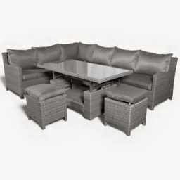Royalcraft Paris 7 Seater Adjustable Corner Dining Set - Grey - Wilko - thumbnail 3