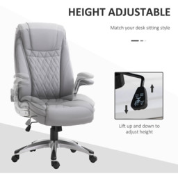 Portland Grey PU Leather Swivel Executive Office Chair - Size: 69 x 76 x 121cm - Wilko - thumbnail 4