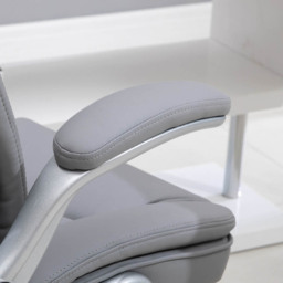 Portland Grey PU Leather Swivel Executive Office Chair - Size: 69 x 76 x 121cm - Wilko - thumbnail 7